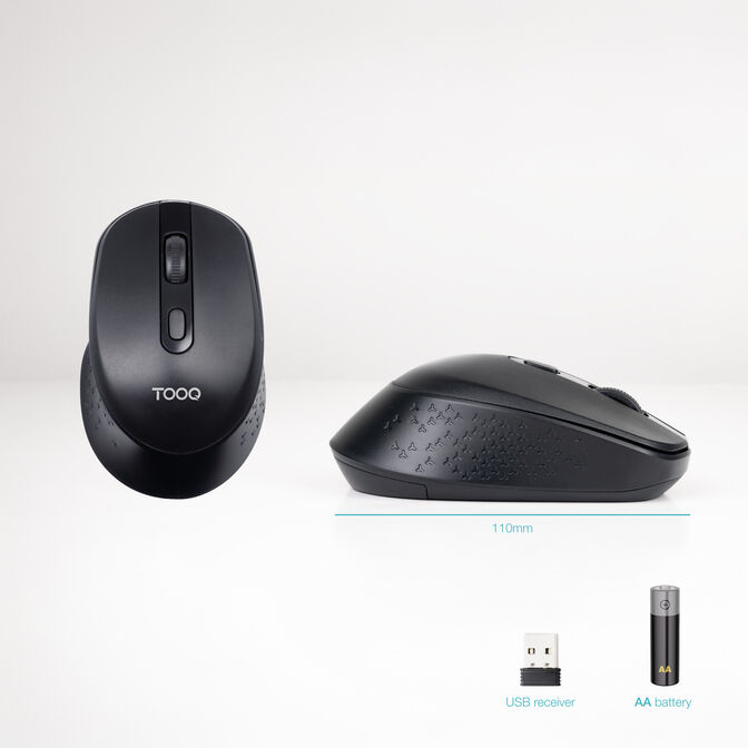 Rat&oacute;n Tooq TQMW-1101-B Wireless 1600DPI Negro image number 1