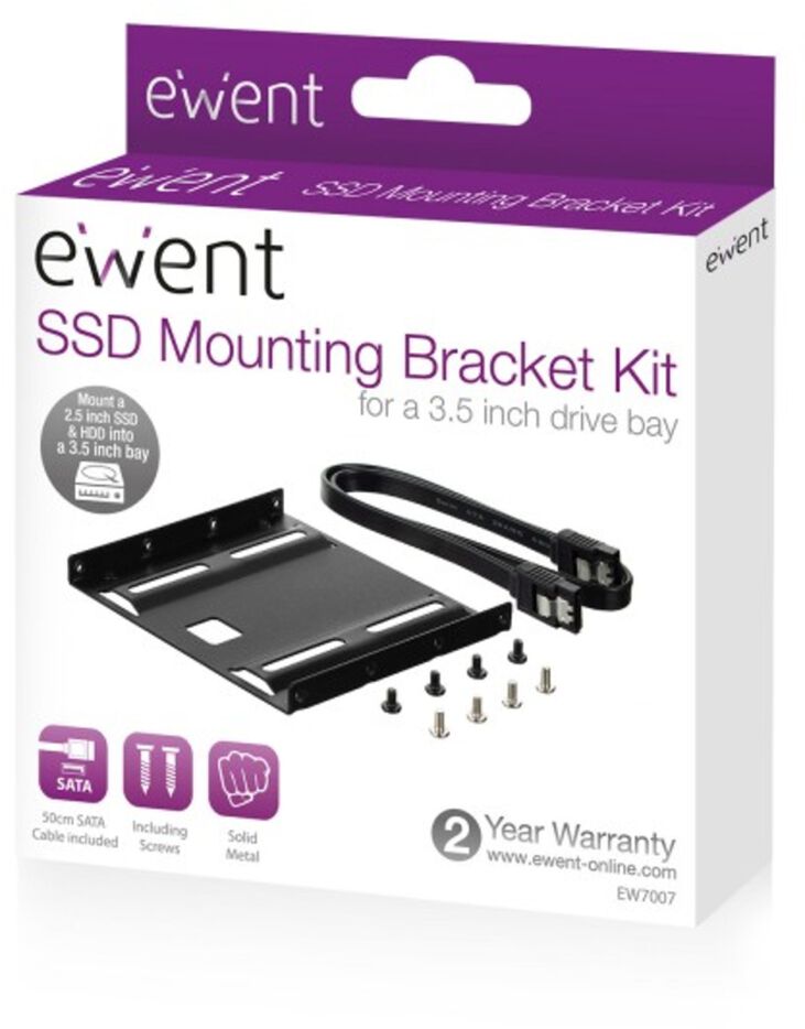 Kit Adaptador Gigabit Ewent SSD/HDD 2.5" para 3.5" + Cable SATA + parafusos image number 5