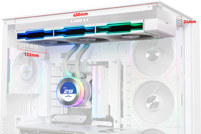 Kit Refrigeraci&oacute;n L&iacute;quida CPU AIO Lian Li HydroShift II LCD-C 360TL Wireless Blanco - 360mm image number 2