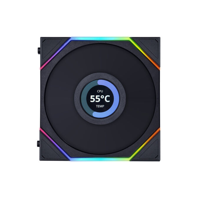 Ventilador Lian Li UNI FAN TL120 LCD RGB PWM Negro 120mm (Pack 3) image number 1