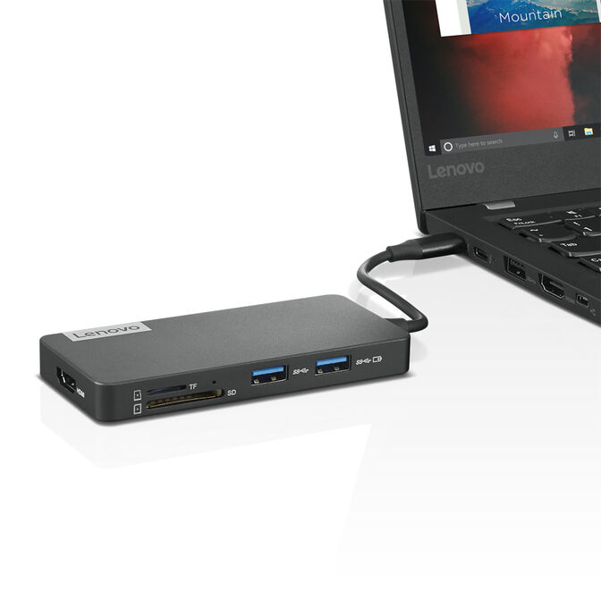 Hub de Viagem Lenovo 7-in-1 1x USB-C Para HDMI / SDCARD / USB / USB-C image number 3