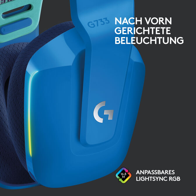 Auriculares Logitech G733 RGB Lightspeed Wireless Azul image number 12
