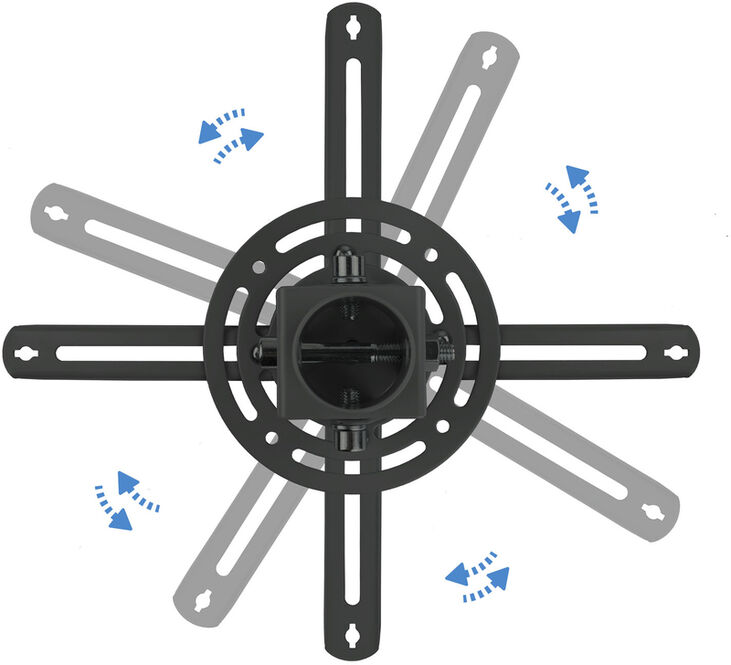 Soporte de Techo Tooq para Proyectores Tilt GiRat&oacute;nrio e Extens&iacute;vel Max.20kg Negro image number 5