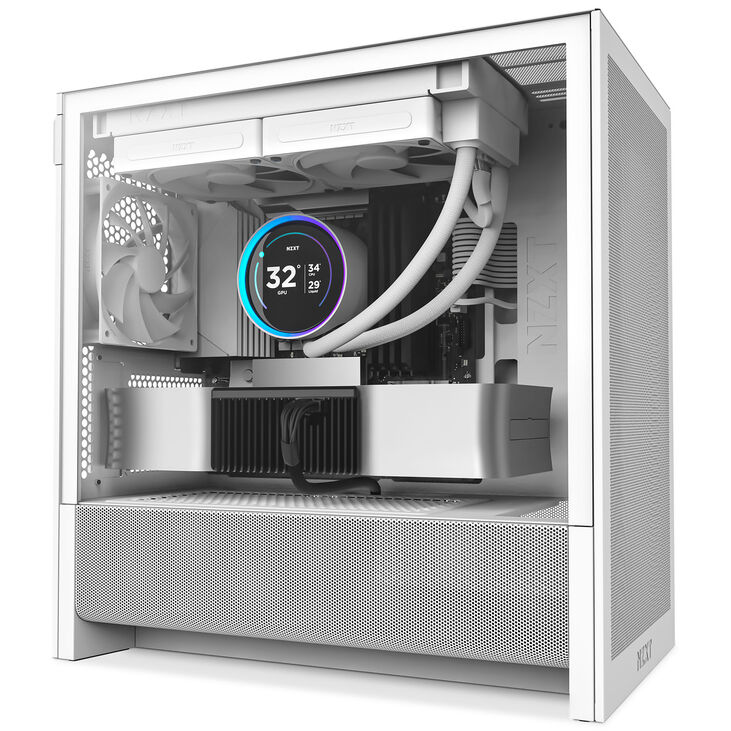 Torre Micro-ATX NZXT H3 Flow Blanca Cristal Templado image number 4
