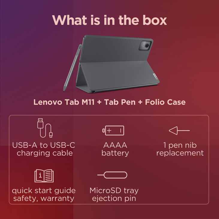 Tablet Lenovo Tab M11 TB-330FU 11" (8 / 128GB) 90Hz WiFi Cinzento + Capa + Pen image number 15