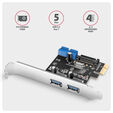 Adaptador PCIe AXAGON PCEU-232RS PCIe card - 2+2x USB 5Gbps port, SATA power image number null