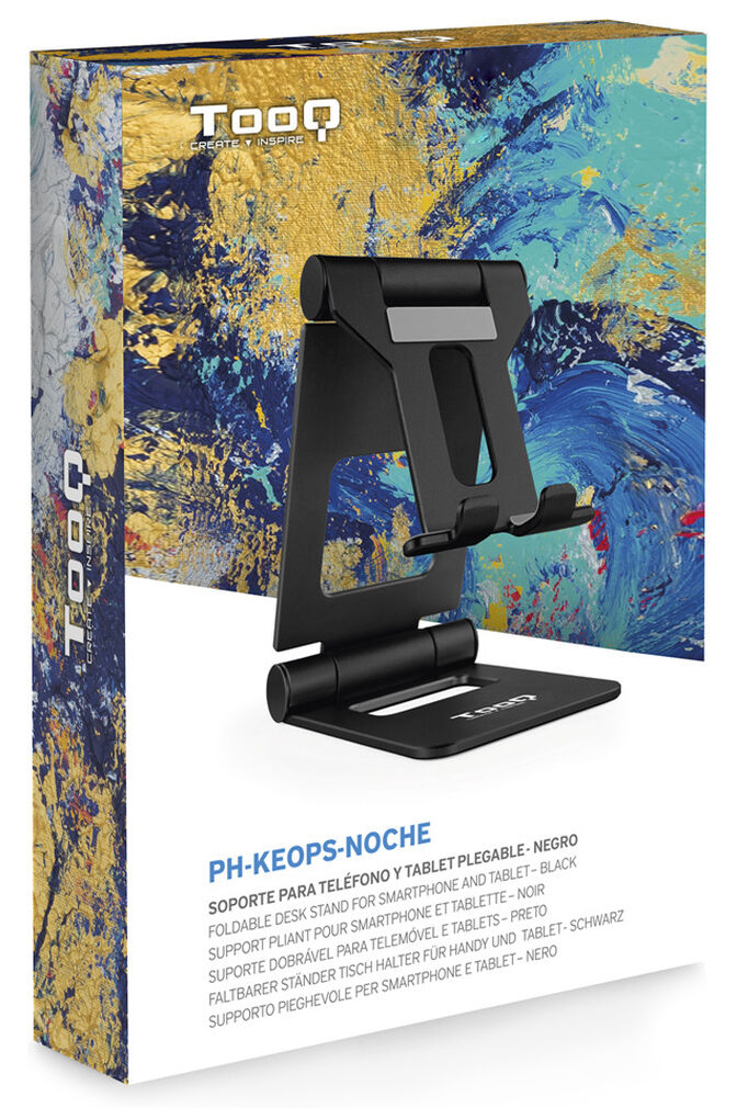 Soporte Mesa Tooq Ajustable p/ Smartphone/Tablet Max. 10" Negro image number 6