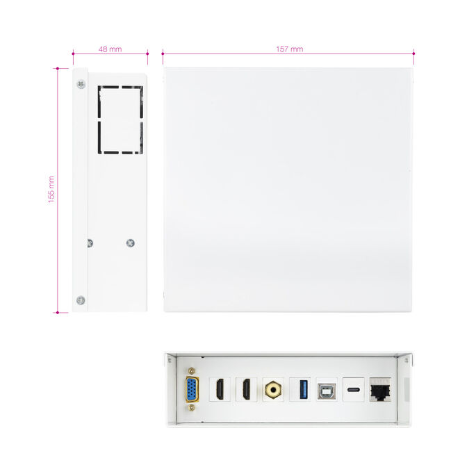 Caja de conexiones multimedia de pared Nanocable VGA+2HDMI+JACK+USBC+USB-B+USB-A+RJ image number 4