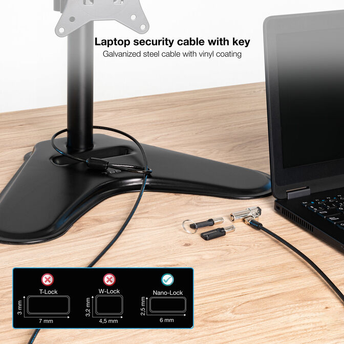 Candado Antirrobo Tooq con Llave Tipo NANO 1,50 metros image number 5