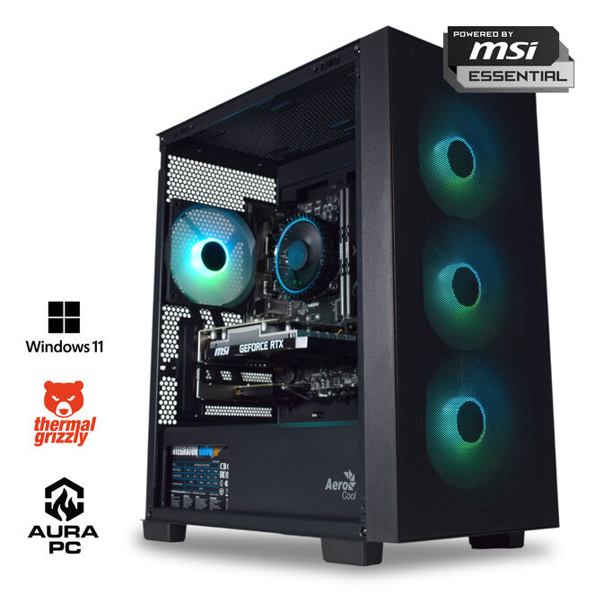 Ordenador AURA Gamer-PC Intel i3 12100F 16GB DDR4 500GB RTX 3050 WiFi W11 image number 0