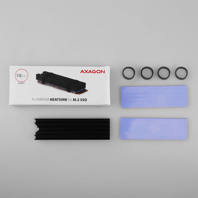 Dissipador Pasivo AXAGON CLR-M2L10 - M.2 SSD, 80mm SSD, ALU, silicone thermal pads, height 10mm image number 5