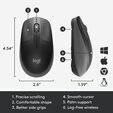Rat&oacute;n Logitech M190 1000DPI Wireless Negro/Gris image number null