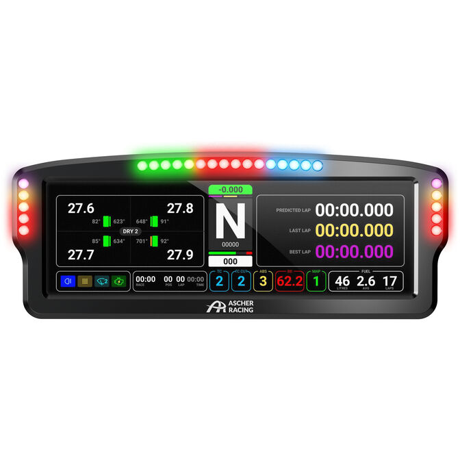Dashboard Ascher Racing de 7,85" con pantalla t&aacute;ctil y 26 LED RGB image number 1