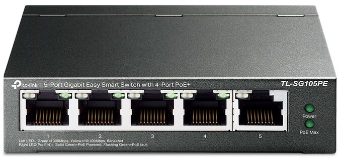 Switch TP-Link TL-SG105PE 5 Portas Gigabit Easy Smart Switch c/ 4 Portas PoE+ image number 0