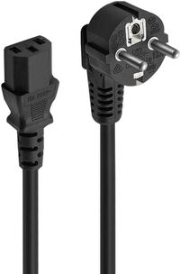 Cable de Alimentacion Ewent EC1901 Shuko Plug > IEC, Angled 90°, 3m Negro