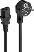 Cable de Alimentacion Ewent EC1901 Shuko Plug > IEC, Angled 90°, 3m Negro image number null