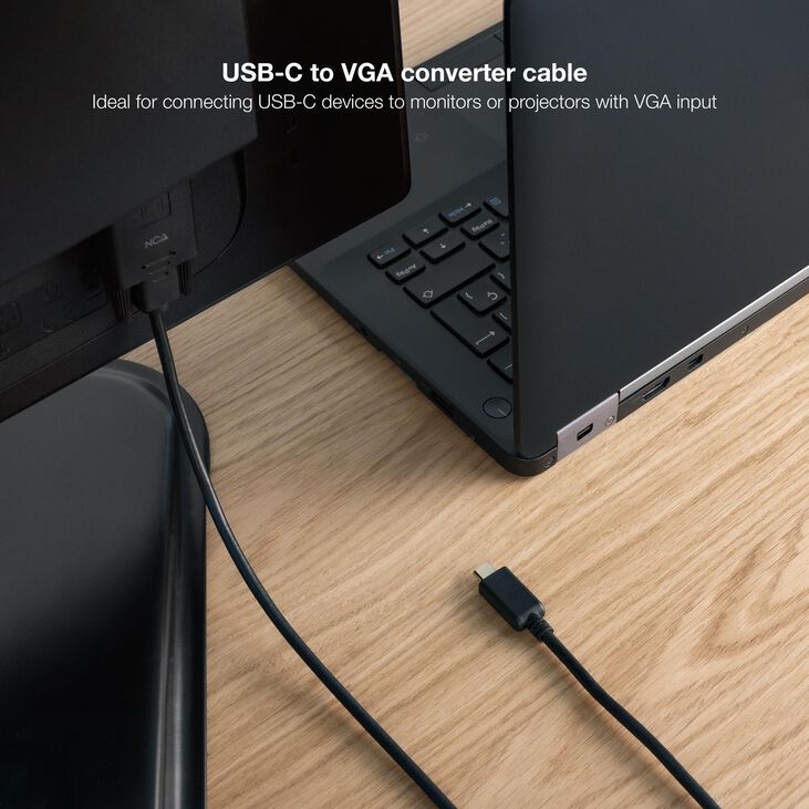 Cable Conversor Nanocable USB-C > VGA 1.8 M Negro image number 3