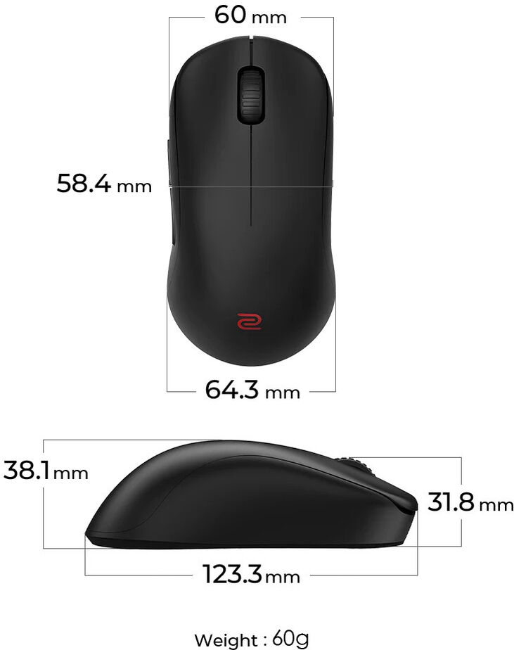 ZOWIE Ratón U2-DW 4K Wireless image number 6
