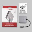 Lector de tarjetas AXAGON CRE-S3C External card reader USB-C 3.2 Gen 1, 3-slot & lun SD/microSD/CF, UHS-II image number null