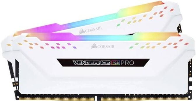 Corsair Kit 16GB (2 x 8GB) DDR4 3200MHz Vengeance Pro RGB White CL16 image number 0