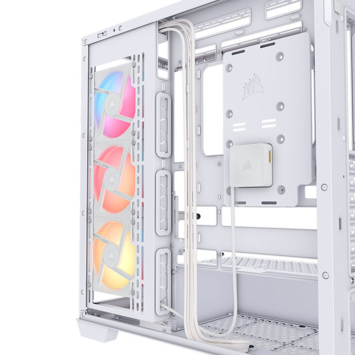 Torre E-ATX Corsair 3500X LXR Link RGB Blanco Cristal Templado image number 12