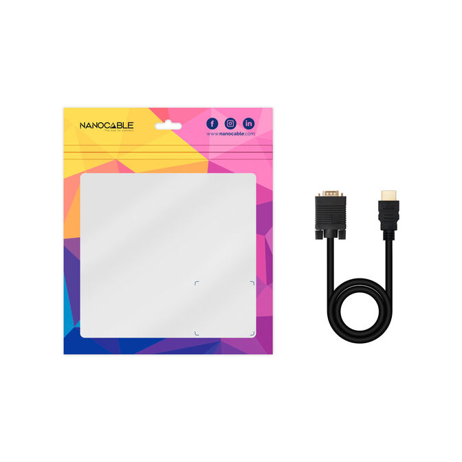 Cable Conversor Nanocable HDMI > VGA 1.8 M Negro image number 4