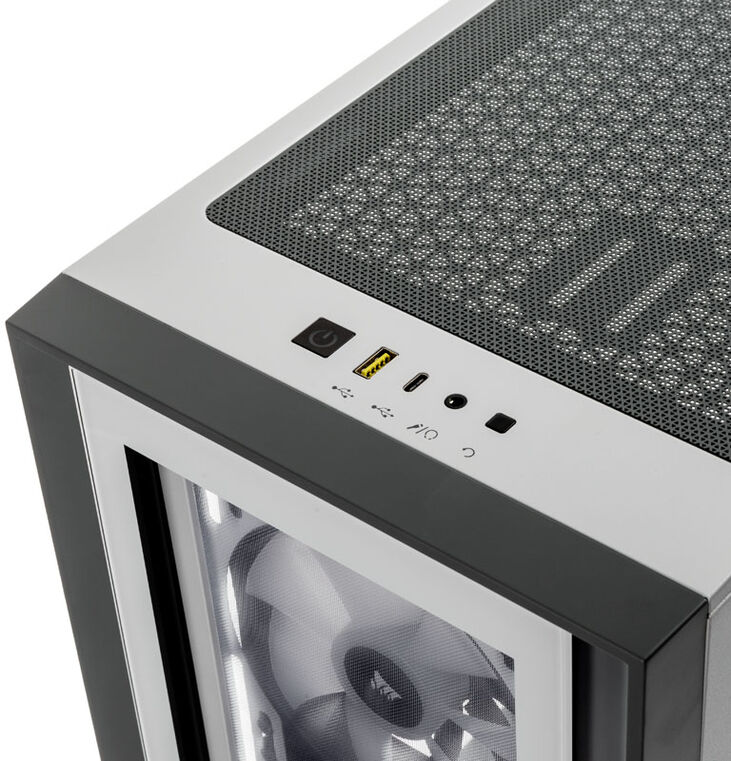 Torre E-ATX Corsair iCUE 4000X RGB Blanco Cristal Templado image number 4