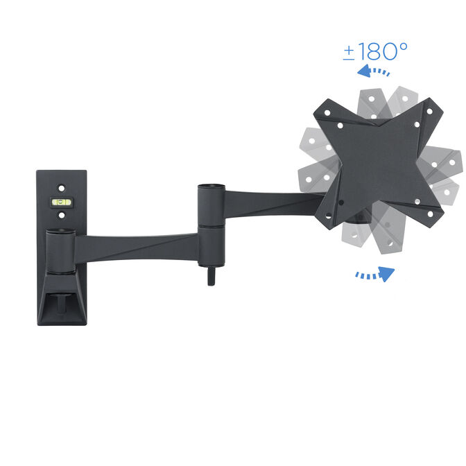 Soporte de Pared Tooq Tilt e GiRat&oacute;nrio 3 Pivots 13" a 27" Max. 15kg Negro image number 8