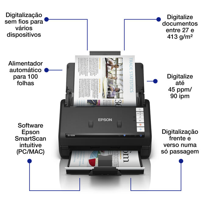 Esc&aacute;ner de Documentos Epson WorkForce ES-550W image number 2