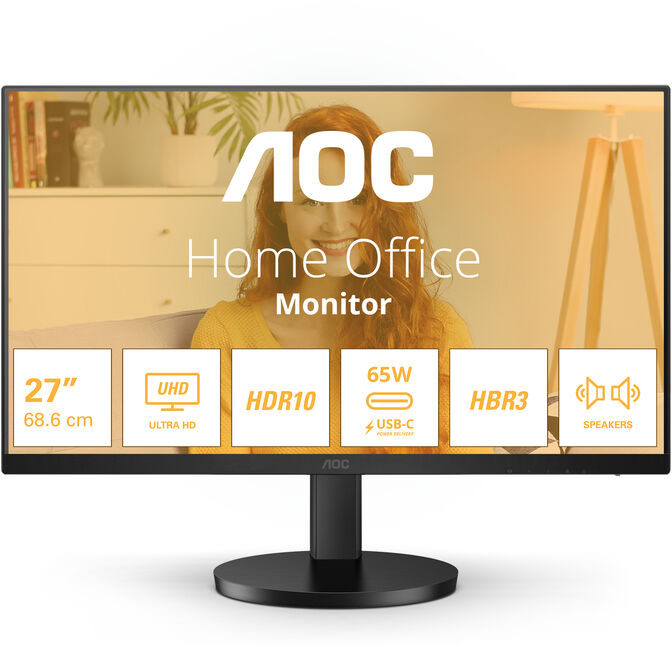 Monitor AOC 27" U27B3CF IPS 4K 60Hz USB-C (PD65W) Ajuste de altura image number 1