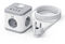 Bloco Tomada Ewent EW3863 Power Tower 3 Tomadas Schuko 16A + 2 USB-A + 2 USB-C 2m Branca/Gris