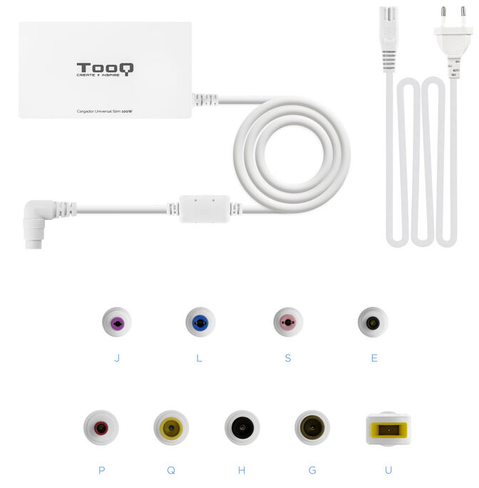 Cargador de Port&aacute;til Slim Tooq 100W 1x USB 9 Conectores Blanco image number 4