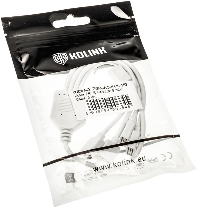 Cable Splitter Kolink 1-4 ARGB 30cm Blanco image number 2