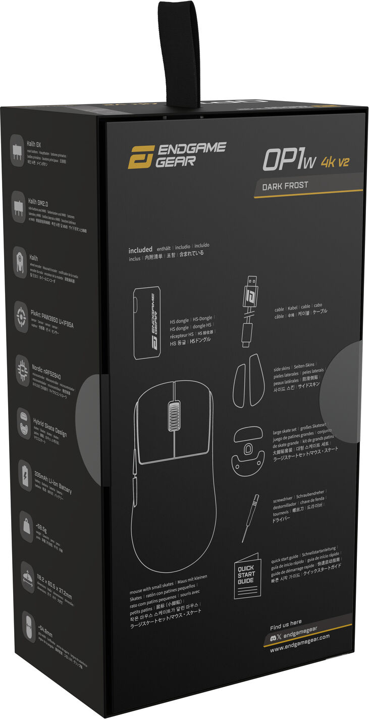 Ratón Gaming Endgame Gear OP1w 4k V2 Wireless - Dark Frost image number 17