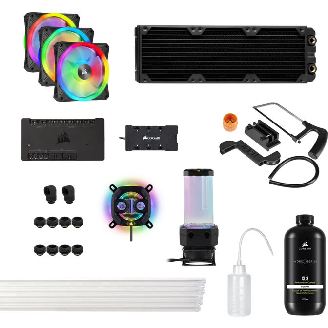 Kit de Refrigeraci&oacute;n L&iacute;quida Personalizada Corsair Hydro X Series iCUE XH305i RGB PRO Negro image number 0