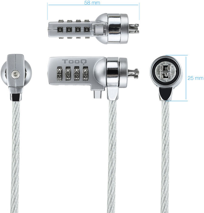 Candado Antirrobo Tooq con Combinaci&oacute;n 1,50 metros image number 1