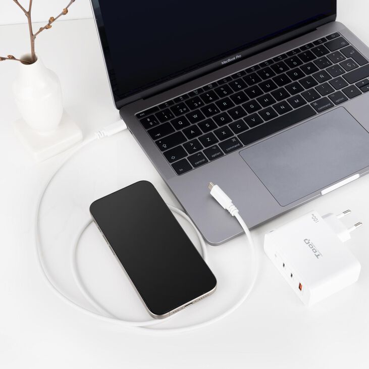 Cable USB 2.0 3A Nanocable USB-C M/M 1.5 M Blanco image number 3