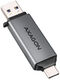 Lector de tarjetas AXAGON CRE-DAC External USB 3.2 Gen1 Type-C+Type-A 2-slot SD/microSD