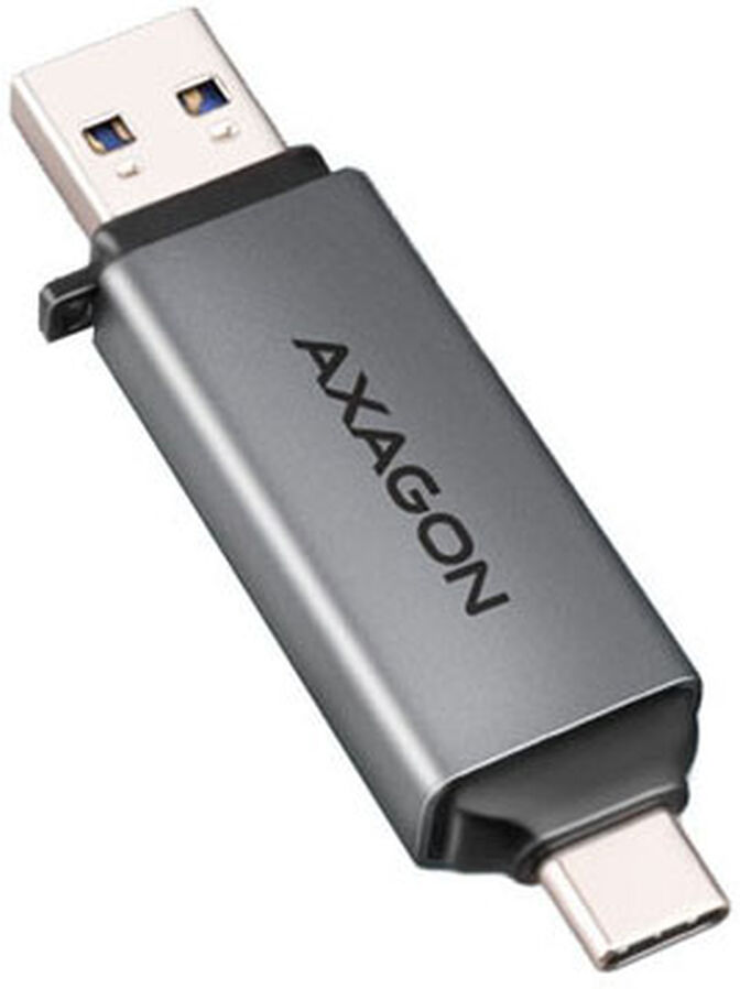 Lector de tarjetas AXAGON CRE-DAC External USB 3.2 Gen1 Type-C+Type-A 2-slot SD/microSD image number 0