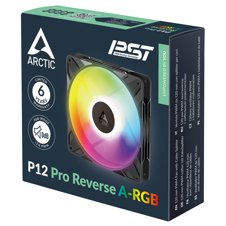Ventilador Arctic P12 PRO Reverse PWM PST ARGB 120mm - Negro image number 7