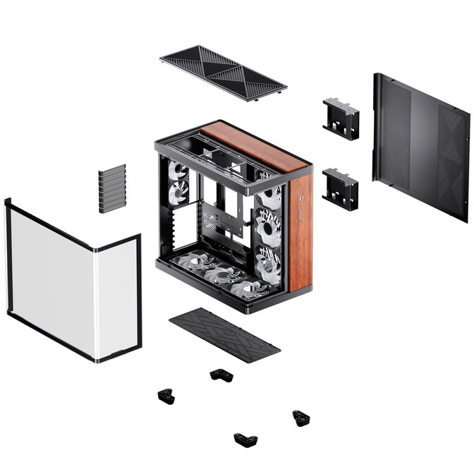 Caja ATX Jonsbo TK-4 Madera Vidrio Tempelado Negro image number 17