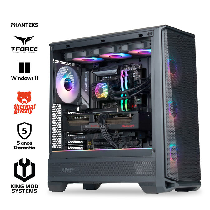 Ordenador King Mod Gamer-PC Phanteks Ryzen 7 9800X3D 32GB DDR5 2TB RX 9070 XT WiFi W11 Bonus
