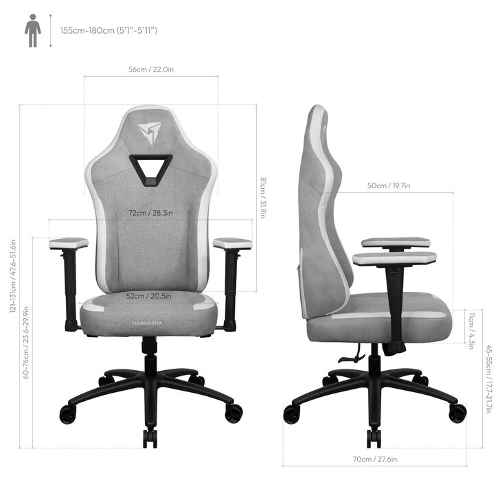 Silla Gaming ThunderX3 EAZE - Loft Grey image number 7