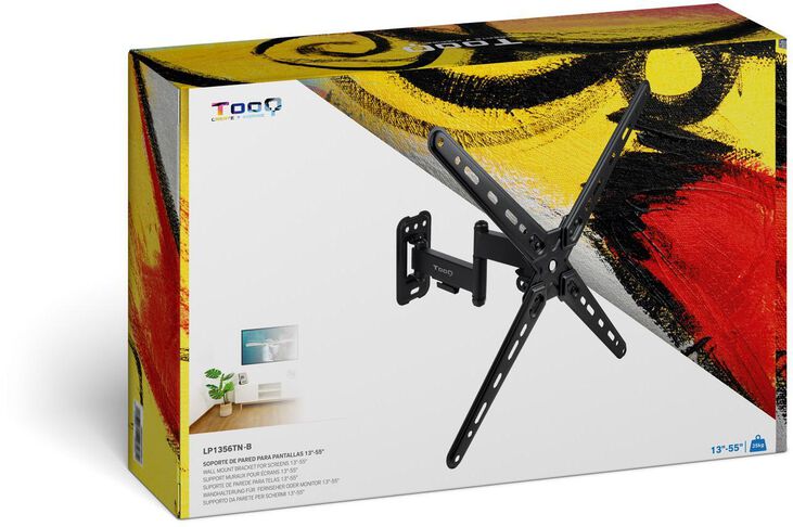 Soporte de Parede Tooq Tilt e Giratónrio 13" a 55" 67-275 mm Max. 25kg Negro image number 6