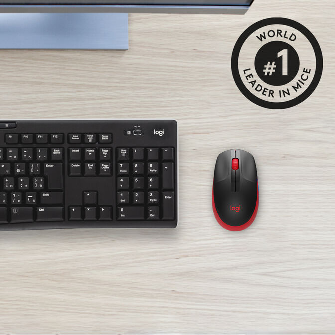 Rat&oacute;n Logitech M190 1000DPI Wireless Rojo image number 11