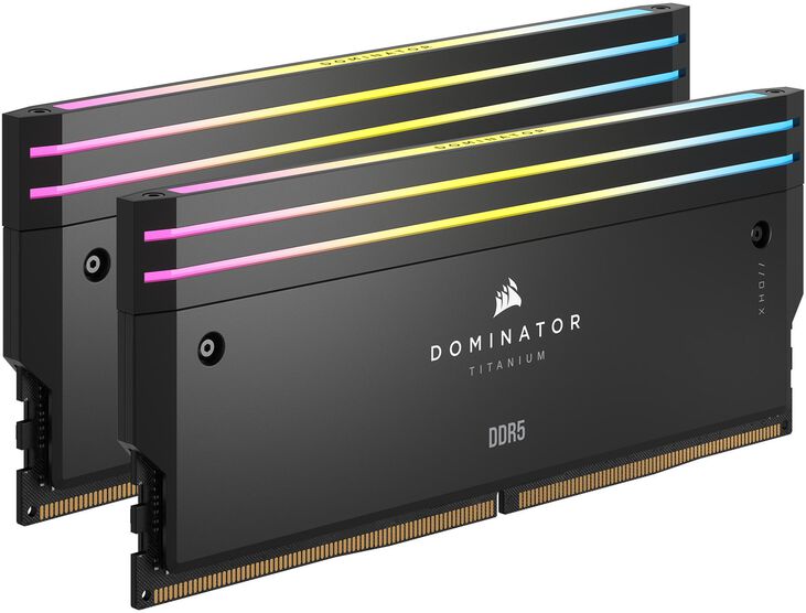 Corsair Kit 48GB (2 x 24GB) DDR5 7200MHz Dominator Titanium RGB Black CL36 image number 1