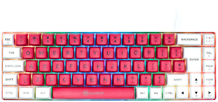 Teclado GAMIAC TKL69G SF, Kailh Blue, Blanco/Rosa - Mecánico (ES) image number 0