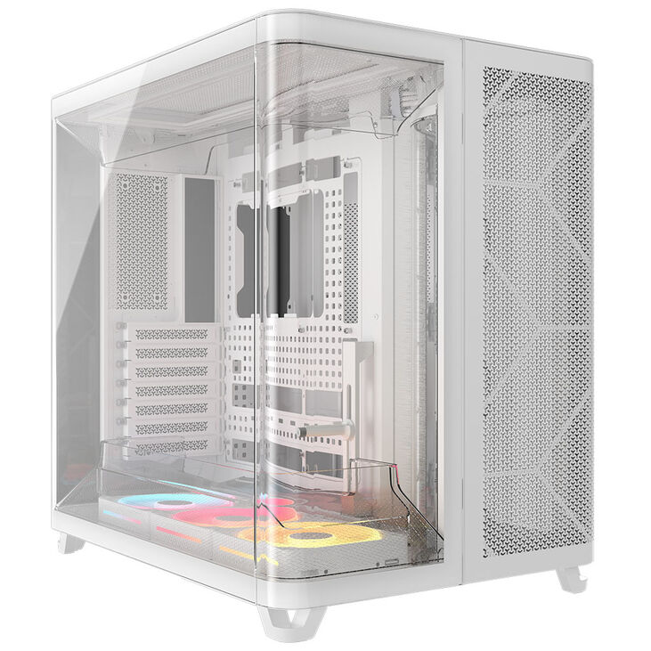 Torre E-ATX Corsair AIR 5400 LX-R Link Blanca Cristal Templado image number 0