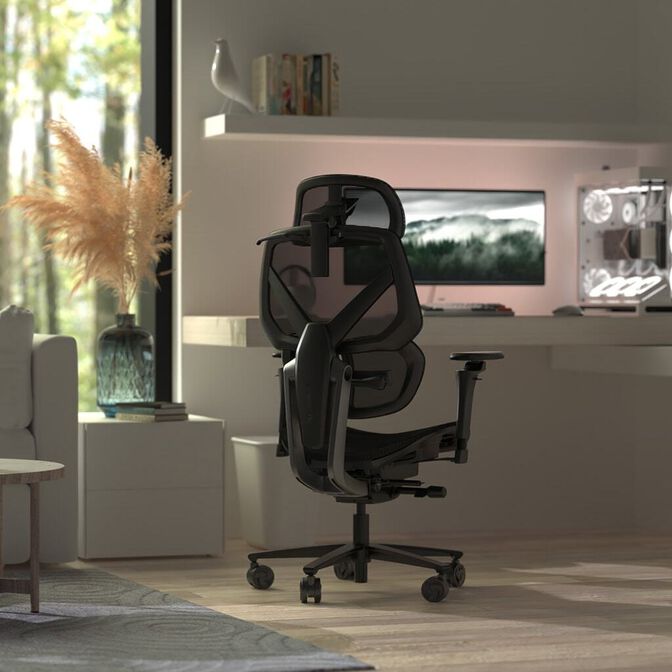 Silla Gaming Ergonomica ThunderX3 FLEX Pro, Apoio lombar 360 graus - Mesh Black image number 6