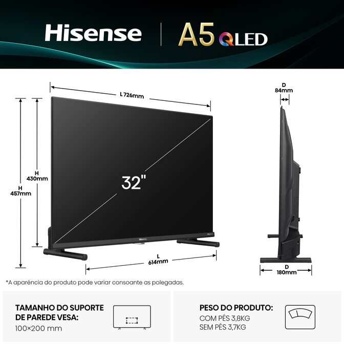 Televisor Hisense 32A5Q 32" QLED Full HD VIDAA image number 1